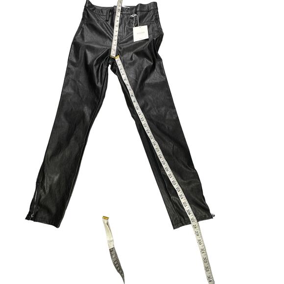 NEW Kancan Faux Leather sz 26 High Waist Black Pleather Leggings Skinny Pants - Picture 5 of 10